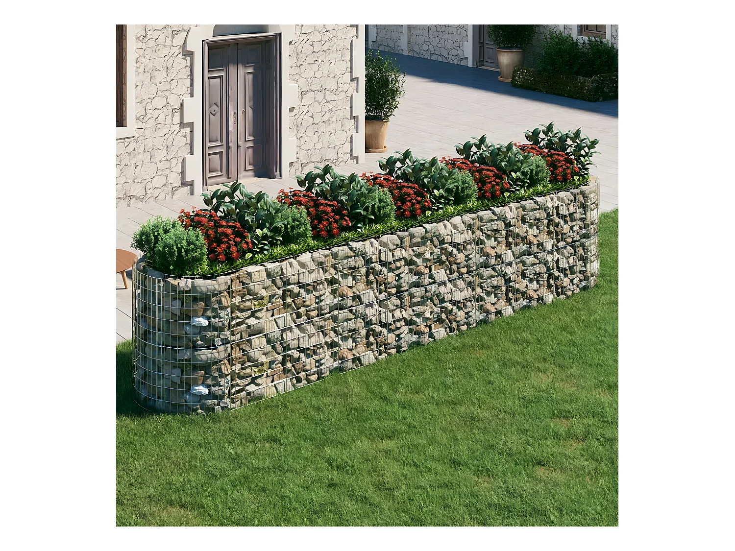Arriate de gaviones de hierro galvanizado 500x100x100 cm ES23180