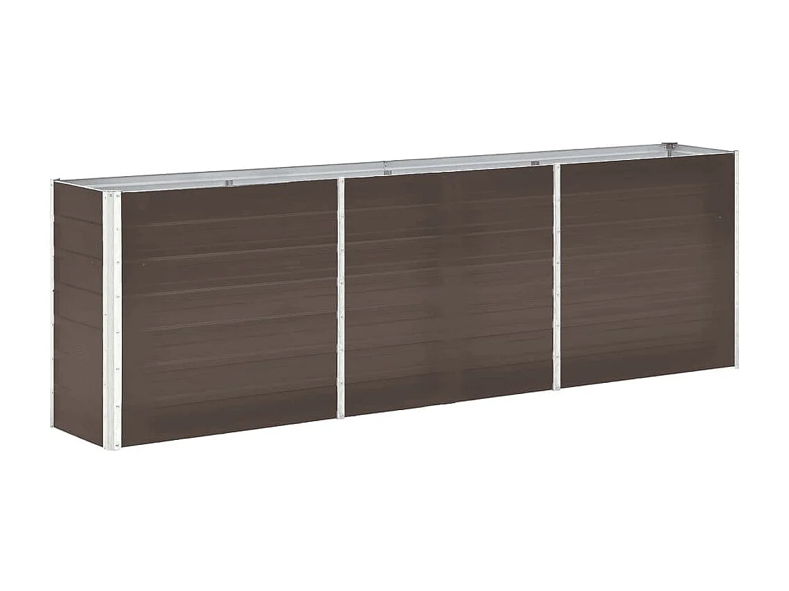 Jardinera de jardín de acero galvanizado marrón 240x40x77 cm ES34577