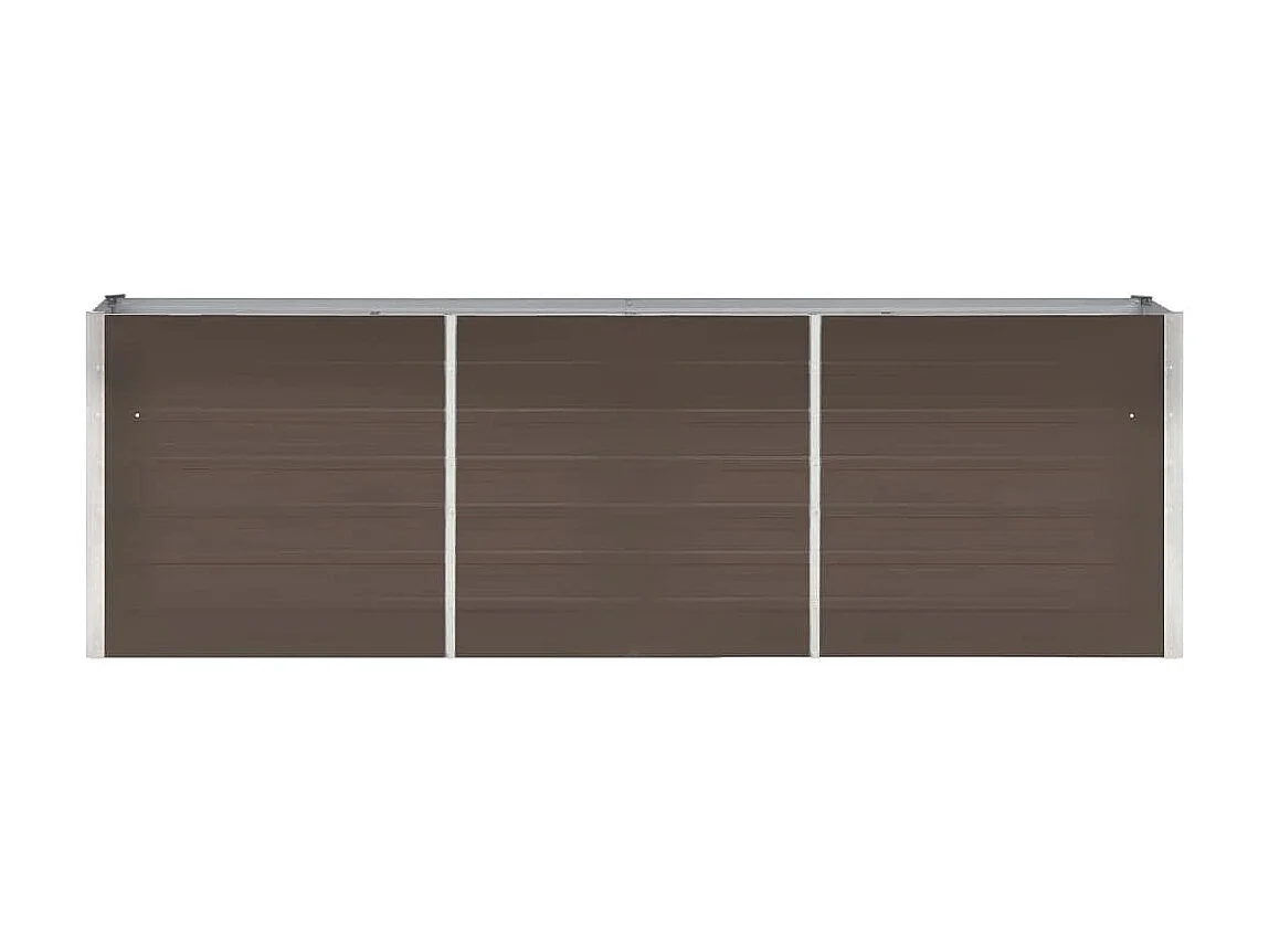 Canteiro elevado de jardim aço galvanizado 240x40x77cm castanho PT636758