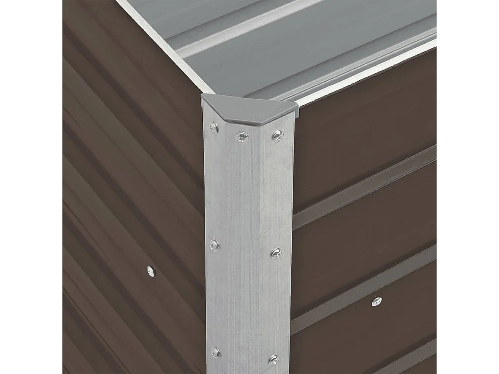 Canteiro elevado de jardim aço galvanizado 240x40x77cm castanho PT636758