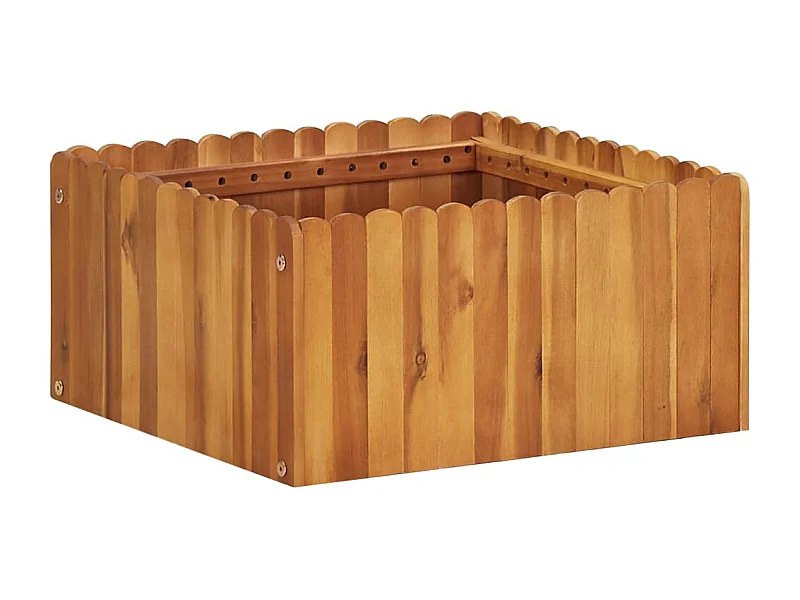 Jardinera de madera maciza de acacia 50x50x25 cm ES40211