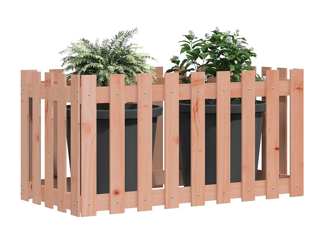 Jardinera elevado jardín valla madera maciza Douglas 100x50x50 cm ES79243