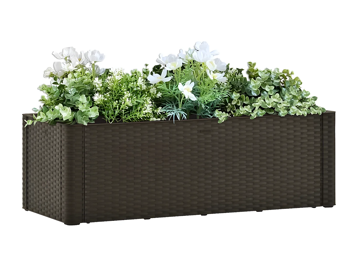 Jardinera con sistema de riego automático moca 100x43x33 cm ES66582