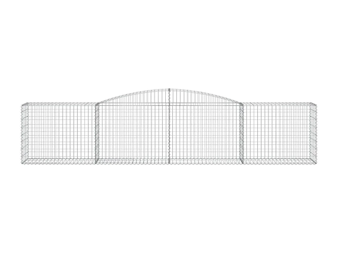 Paniers à gabions arqués 2 pcs 400x50x80/100 cm Fer galvanisé WVGQ1011