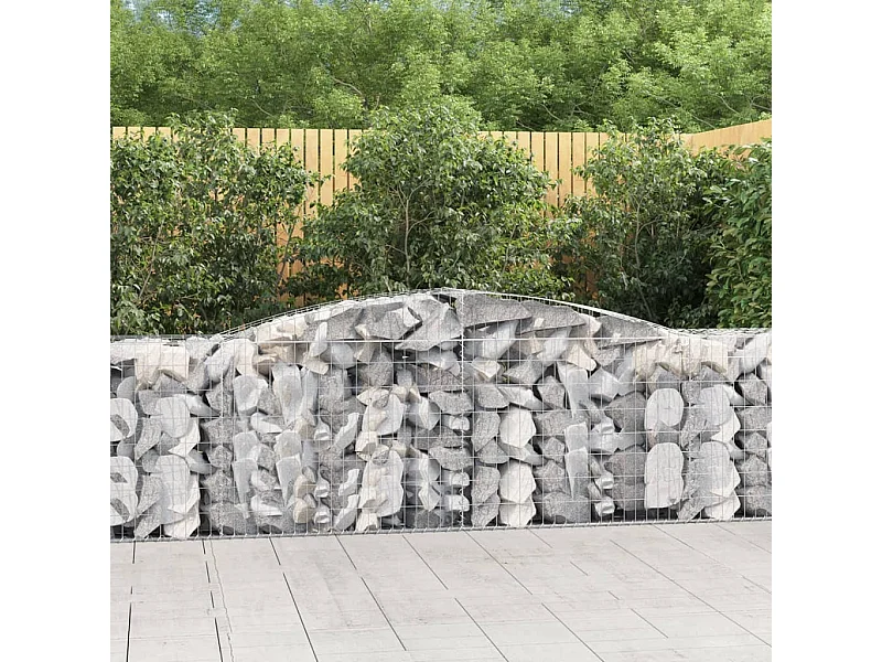 Paniers à gabions arqués 2 pcs 400x50x80/100 cm Fer galvanisé WVGQ1011