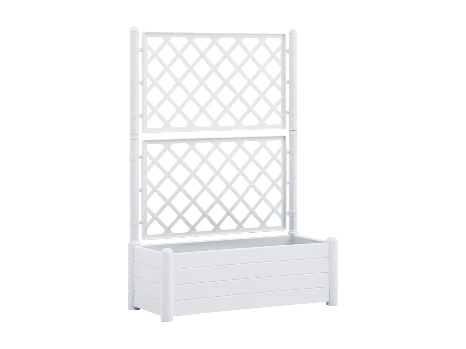 Jardinière avec treillis 100x43x142 cm PP Blanc BE7233