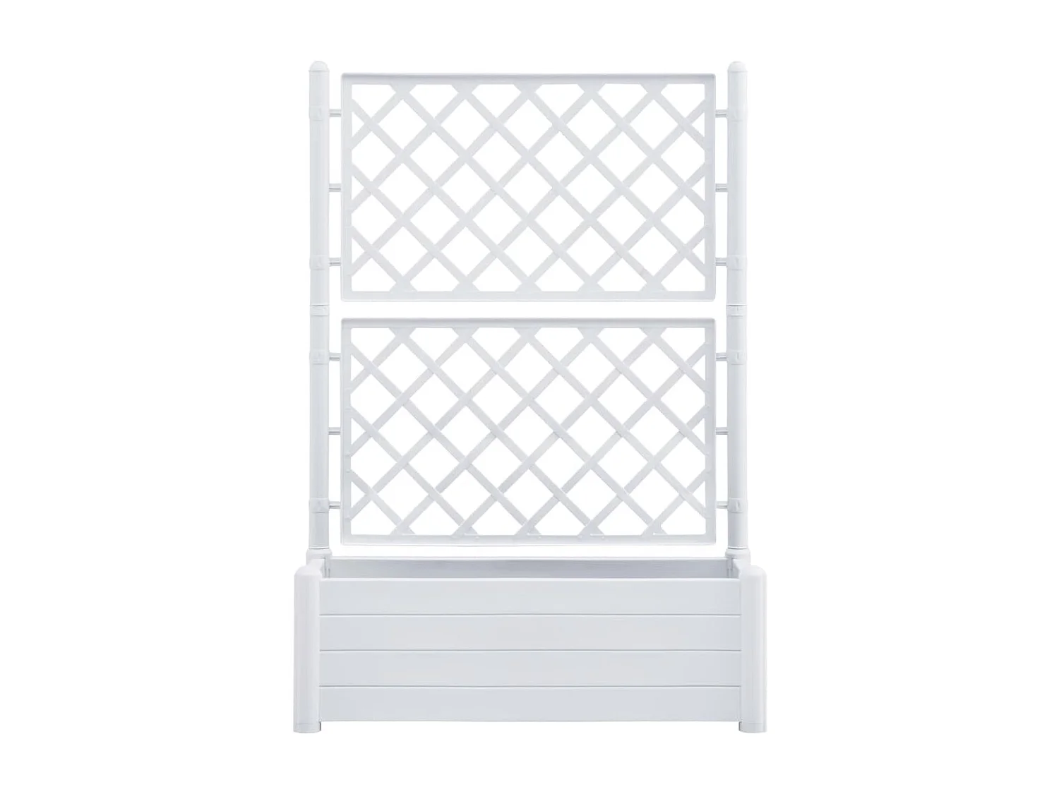 Jardinière avec treillis 100x43x142 cm PP Blanc BE7233