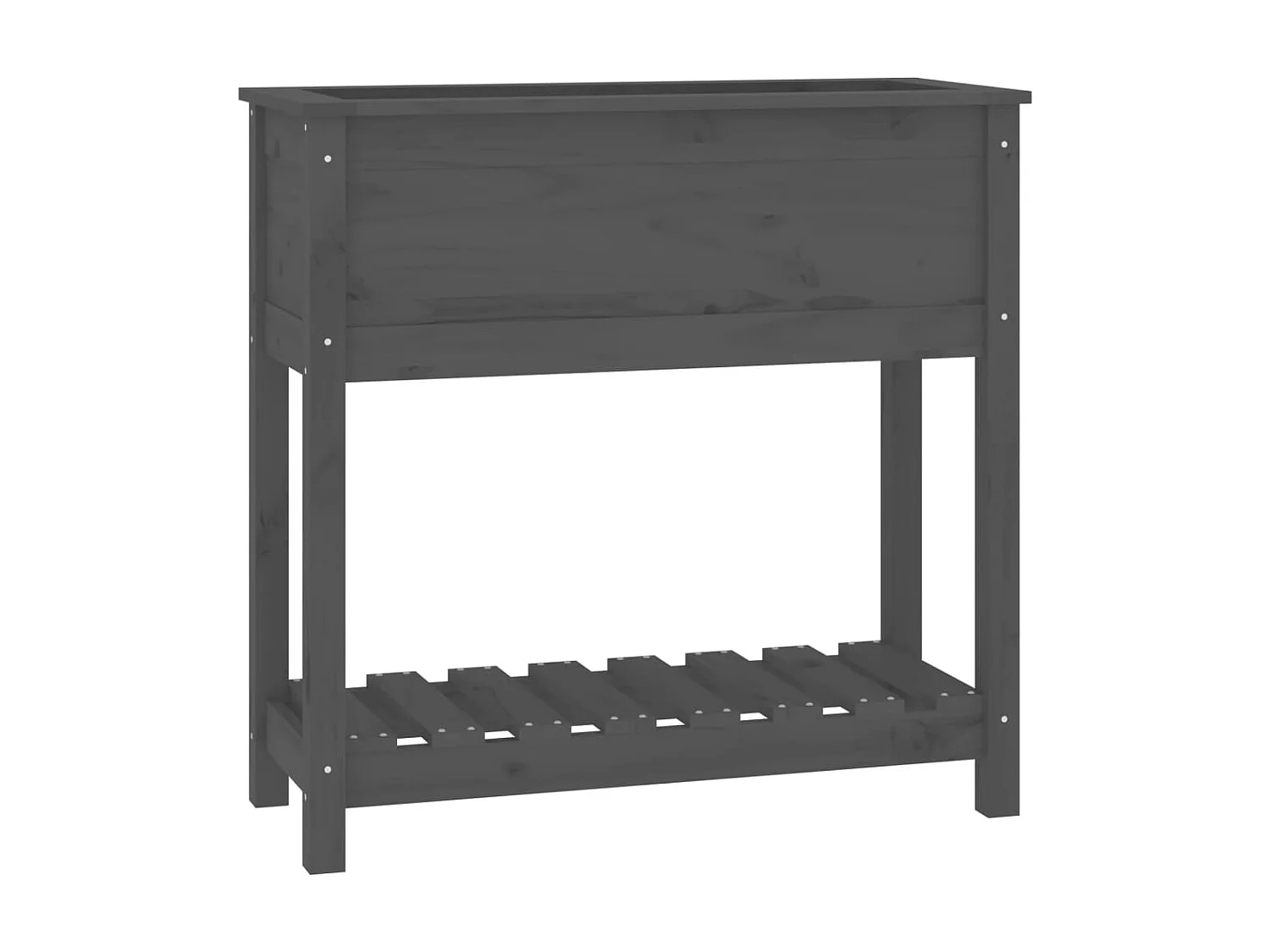 Jardinière avec étagère Gris 82,5x34,5x81 cm Bois massif de pin BE7951