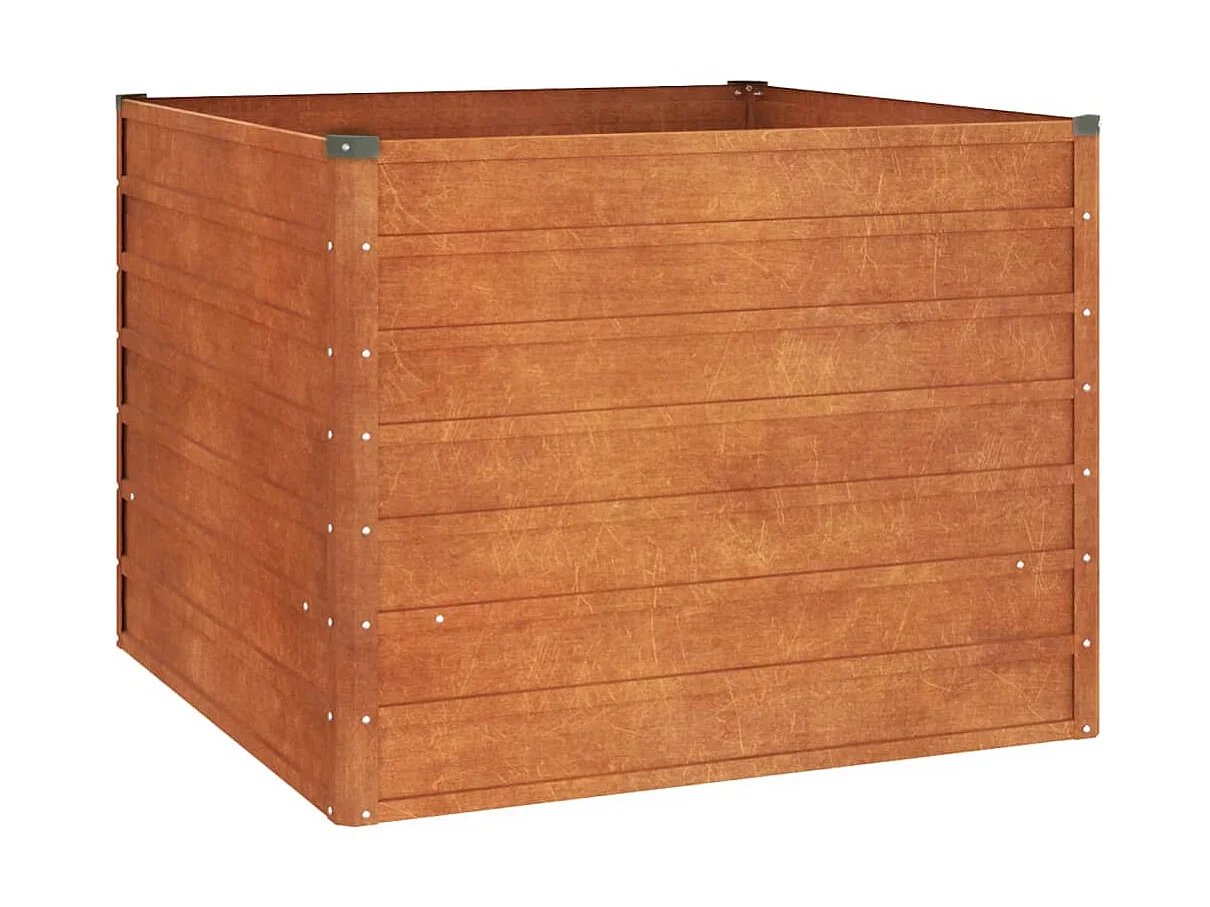 Jardinera oxidado de acero corten 100x100x77 cm ES25140