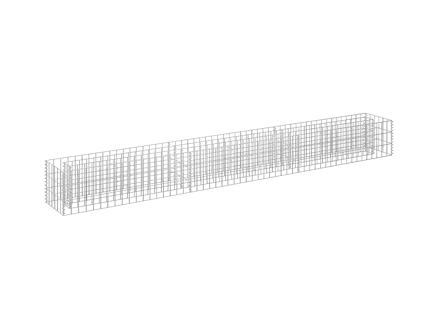 Lit surélevé à gabion Acier galvanisé 270x30x30 cm WVGQ2985