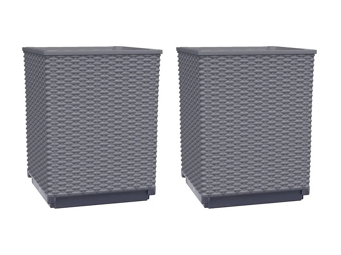 Jardinières 2 pcs gris foncé 30x30x37 cm polypropylène BE8748