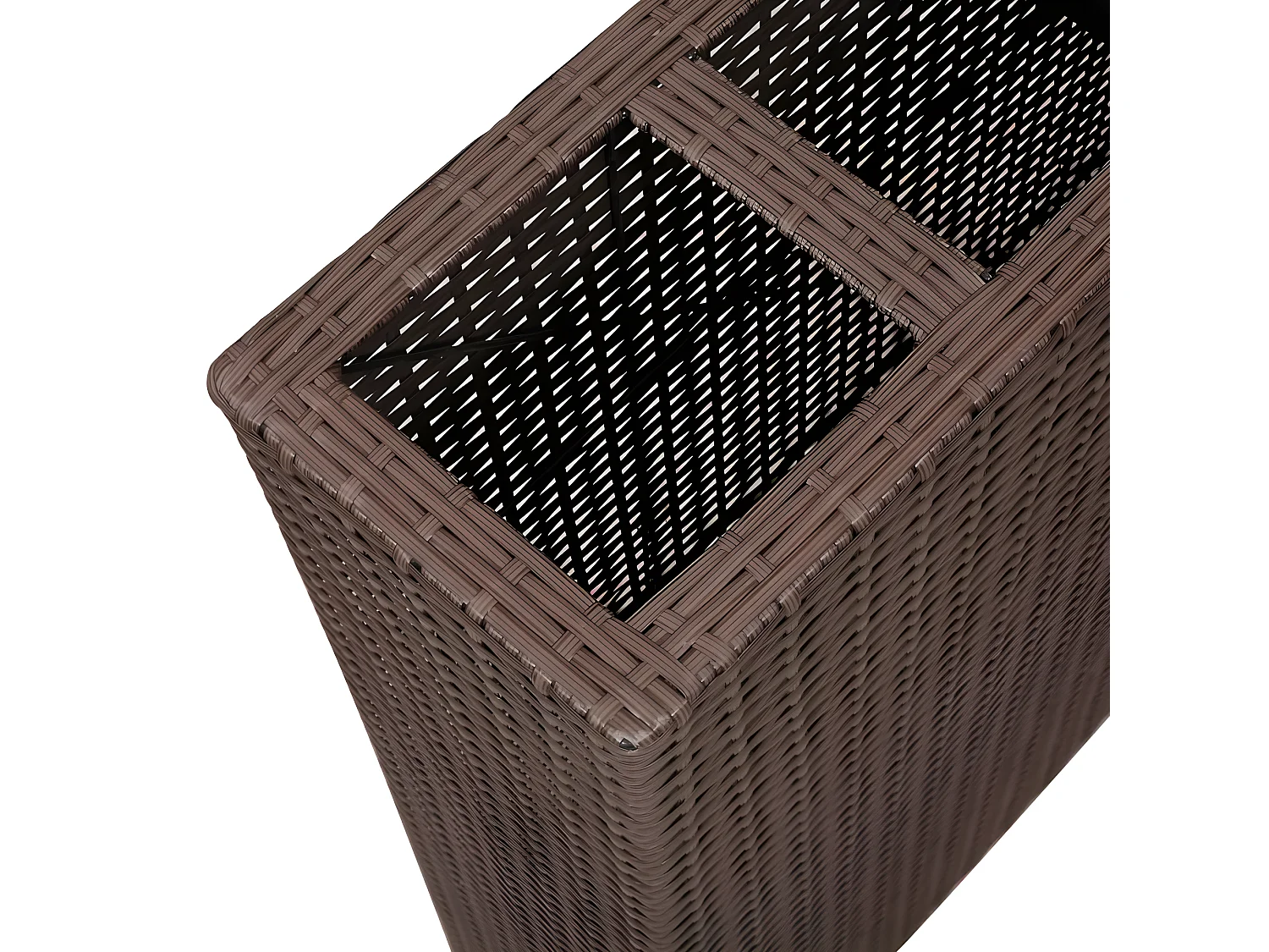 Jardinera alta con 4 macetas ratán sintético marrón ES87616