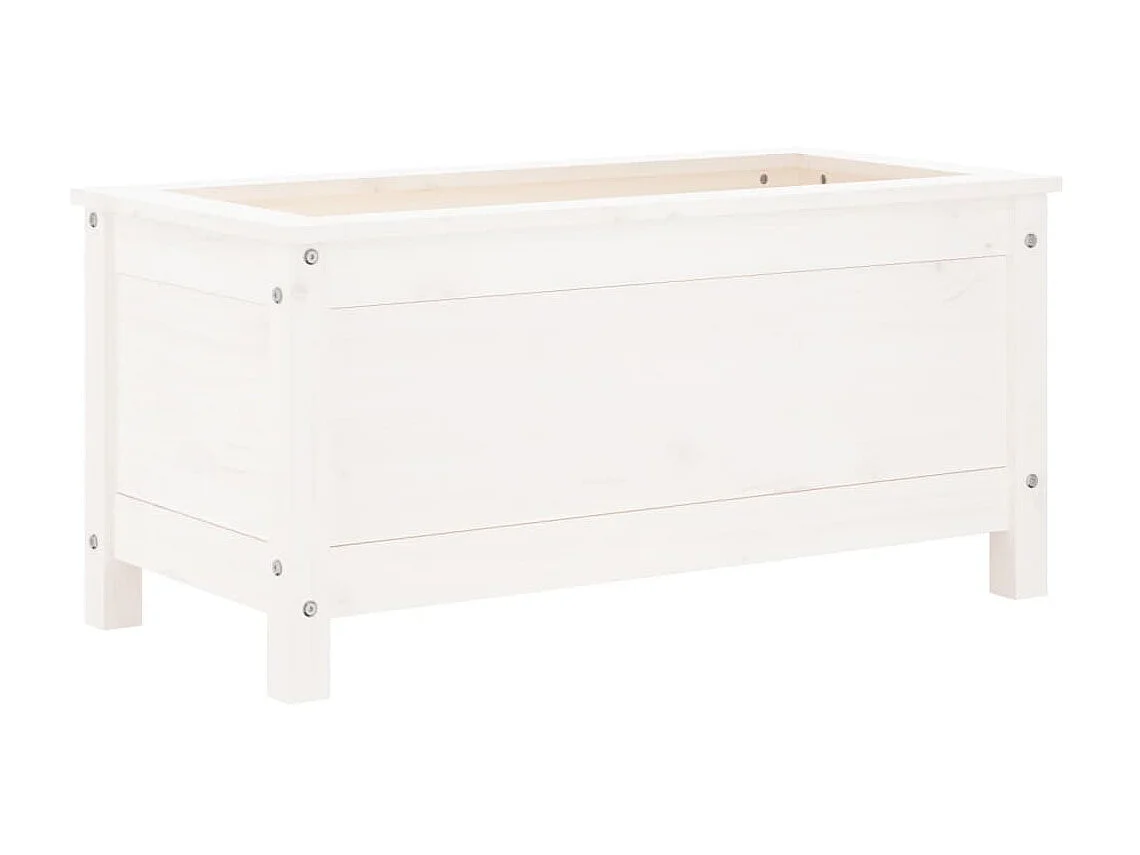 Jardinière blanc 82,5x40x39 cm bois massif de pin BE2702