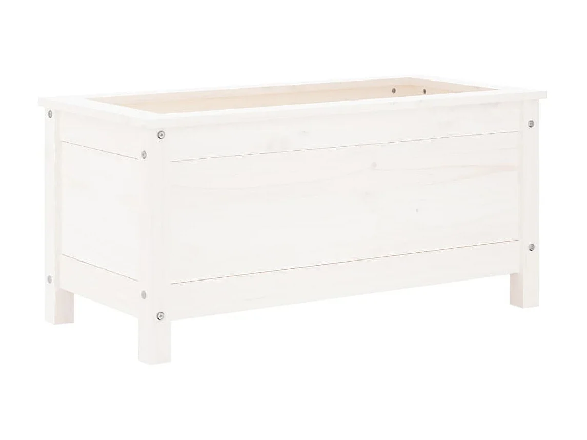 Jardinière blanc 82,5x40x39 cm bois massif de pin BE2702