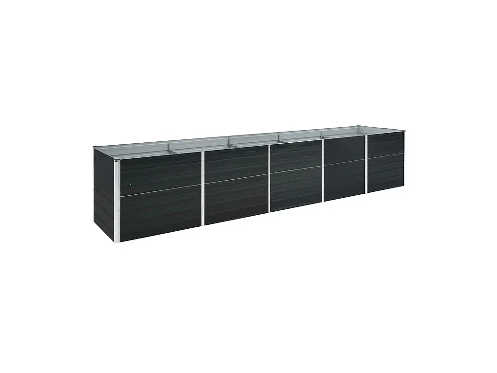 Jardinera de acero galvanizado gris antracita 400x80x45 cm ES14952