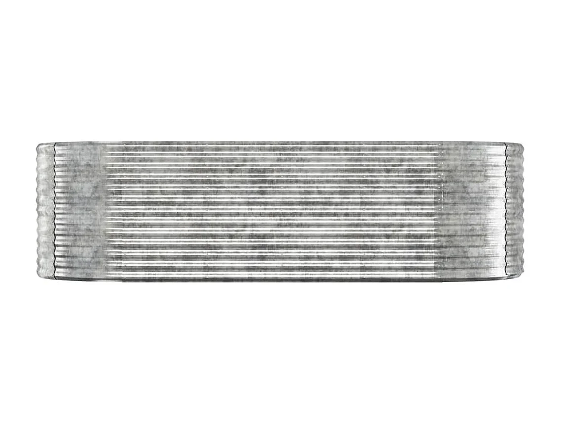 Canteiro elevado jardim 249x100x68 aço revestido a pó prateado PT545174