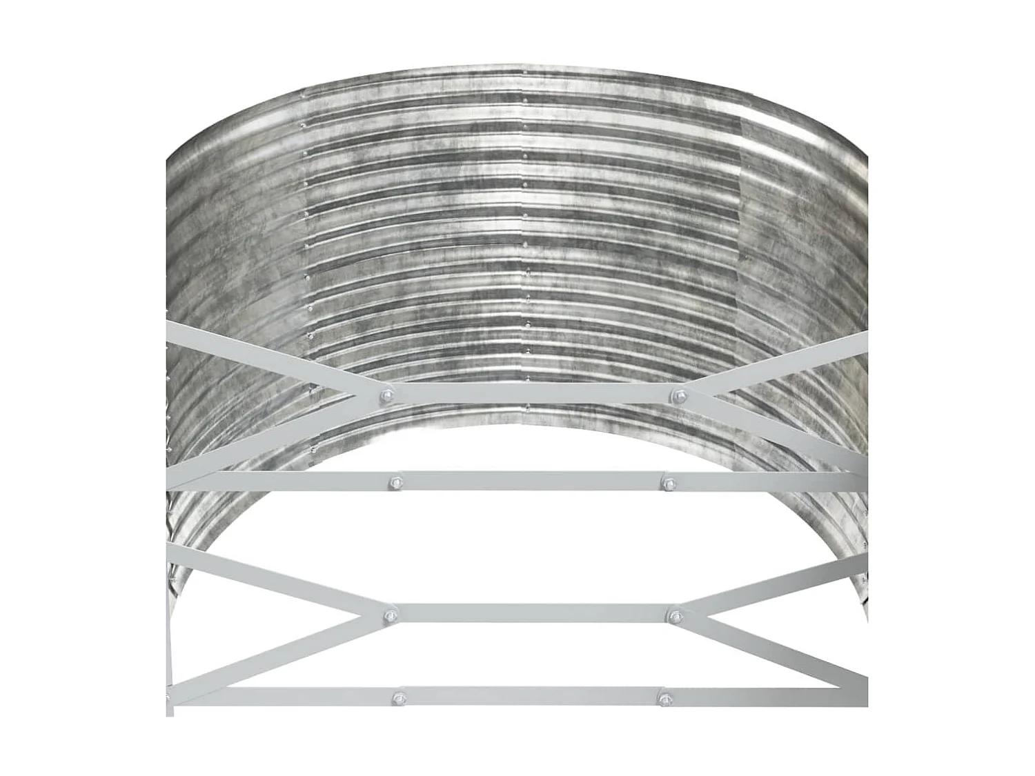 Canteiro elevado jardim 249x100x68 aço revestido a pó prateado PT545174