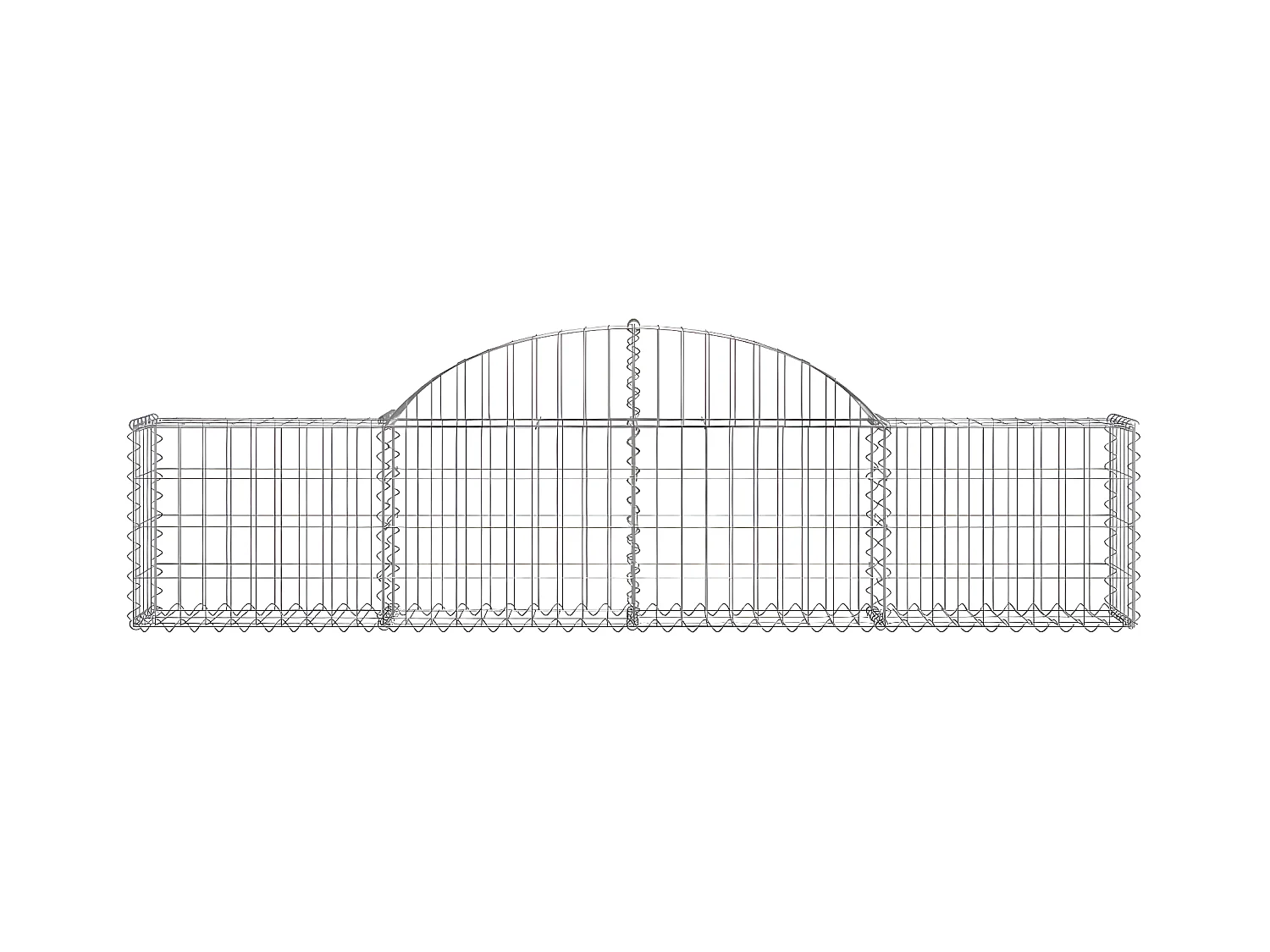 Paniers à gabions arqués 3 pcs 200x30x40/60 cm Fer galvanisé WVGQ6282
