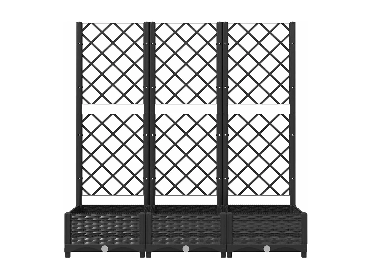 Jardinière avec treillis Noir 120x40x121,5 cm PP BE2841