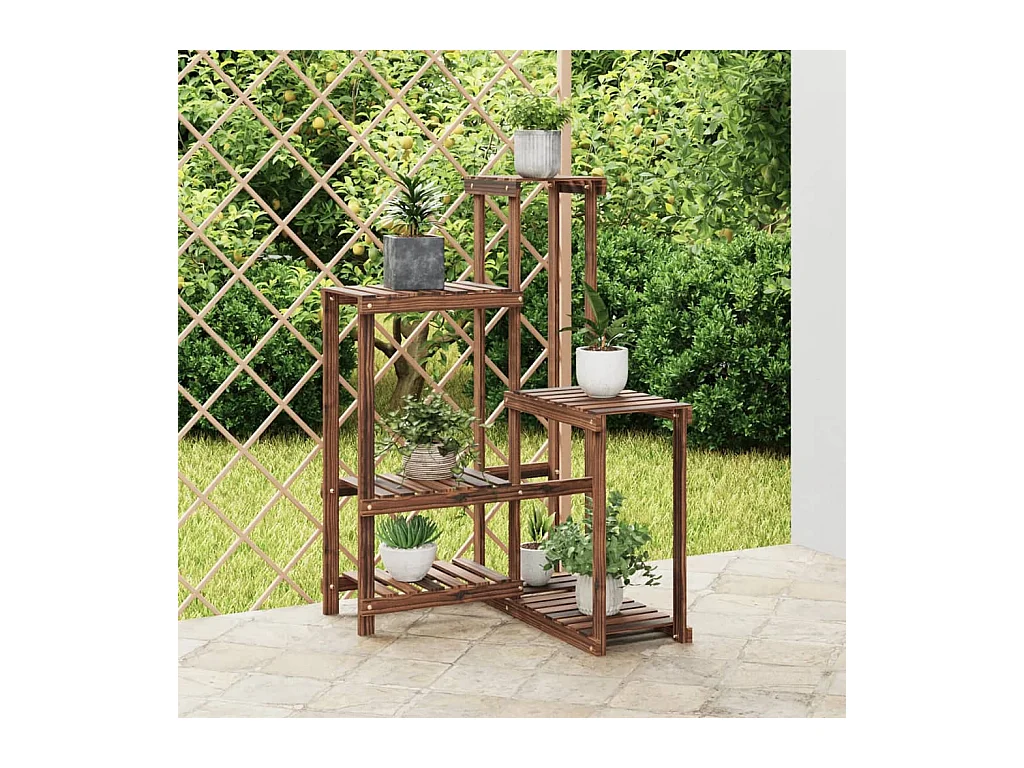 Jardinière Support à fleurs 62,5x61,5x101,5 cm bois massif de sapin BE3579