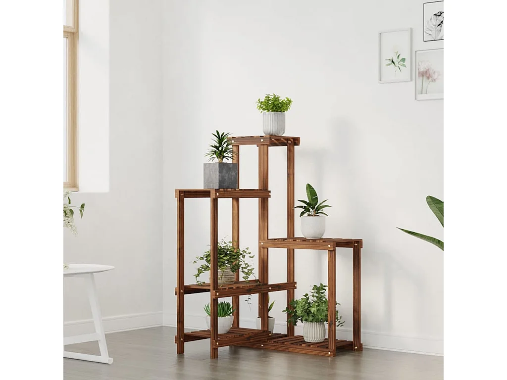 Jardinière Support à fleurs 62,5x61,5x101,5 cm bois massif de sapin BE3579