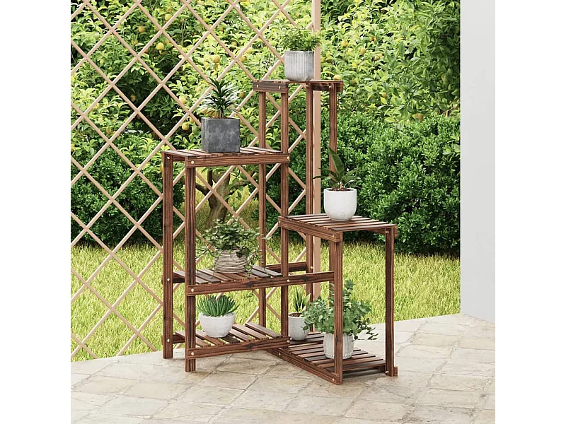 Jardinière Support à fleurs 62,5x61,5x101,5 cm bois massif de sapin BE3579