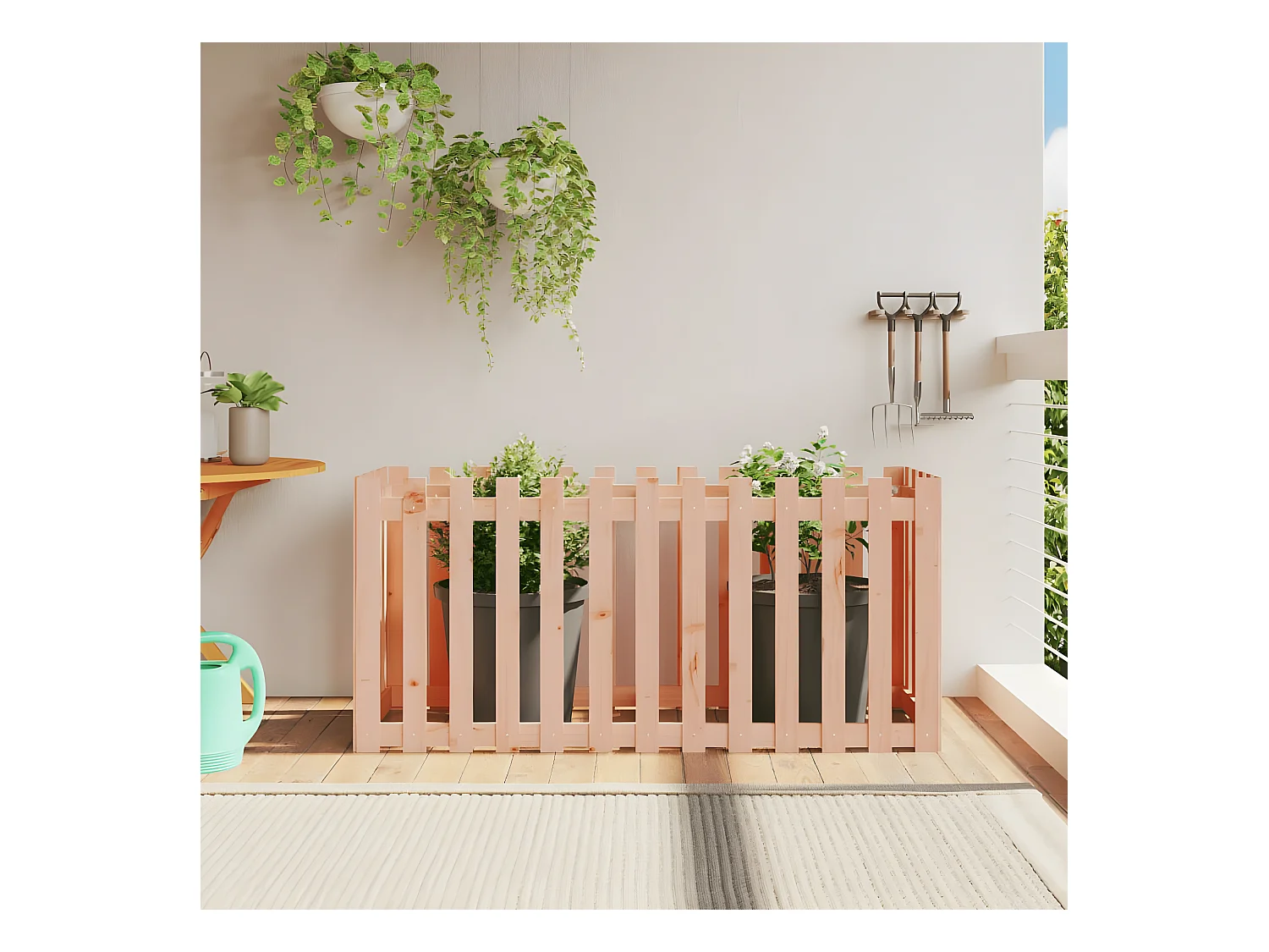 Jardinera elevado jardín valla madera maciza Douglas 150x50x70 cm ES69982