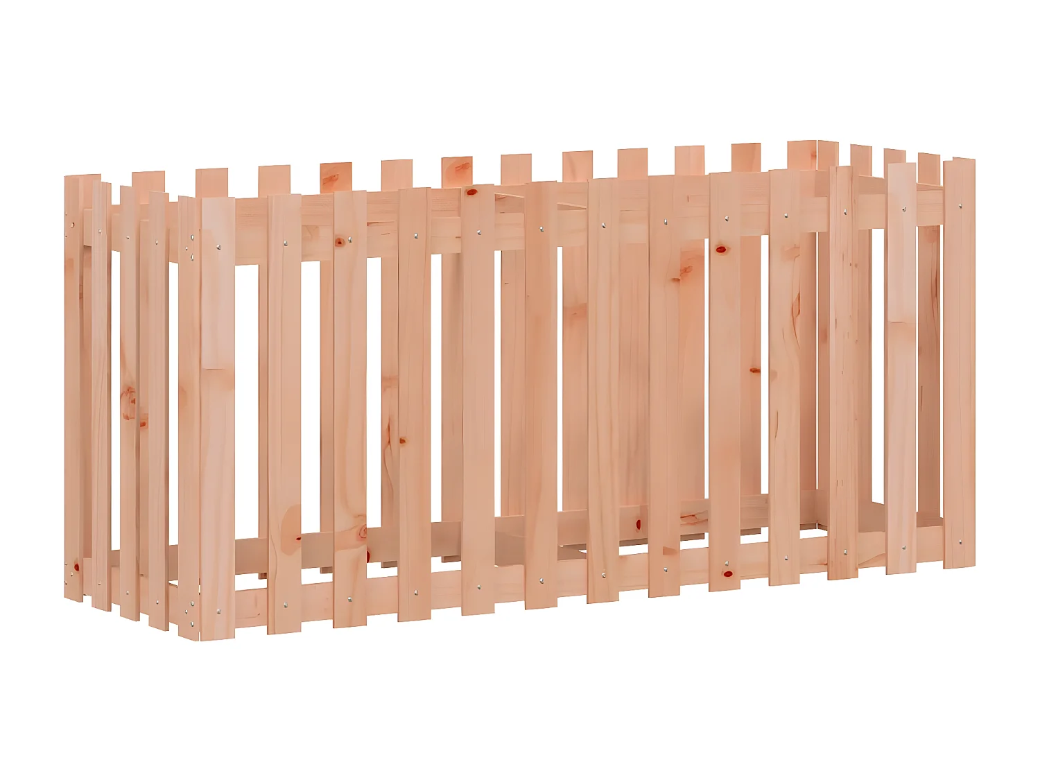 Canteiro elevado c/ design de cerca 150x50x70cm madeira douglas PT275499