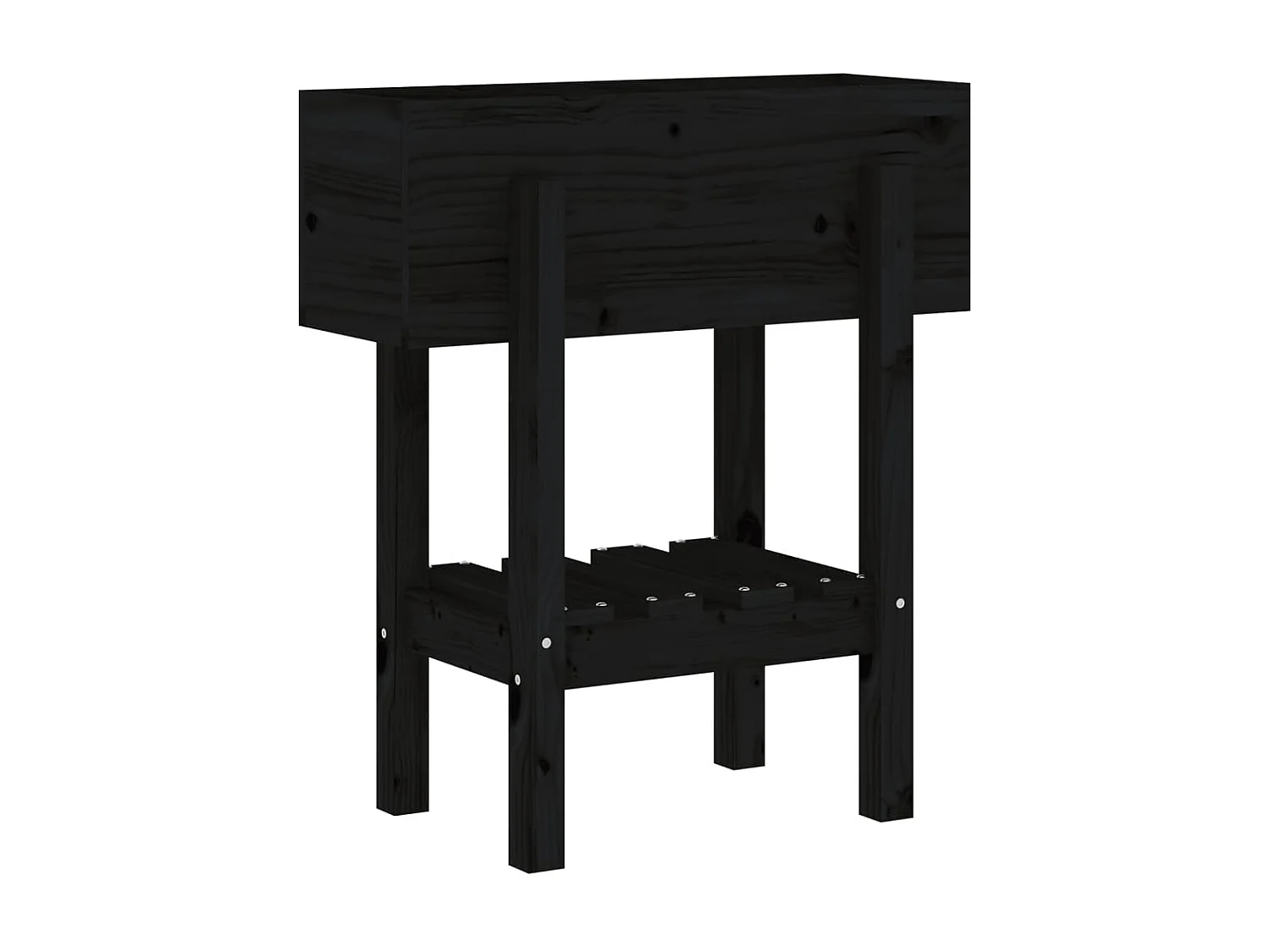 Jardinière noir 62x30x69 cm bois massif de pin  BE2612