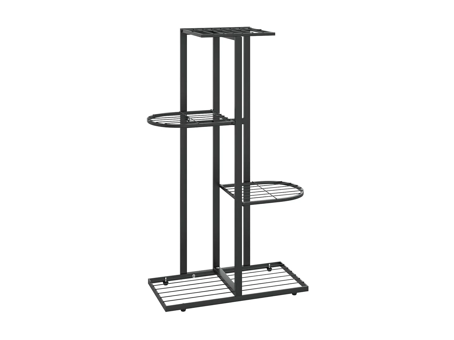Soporte de flores de 4 estantes de metal negro 43x22x76 cm ES15308