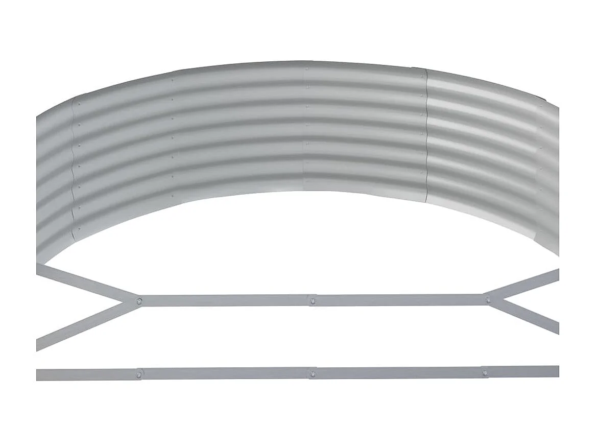 Canteiro elevado jardim 214x140x36 aço revestido a pó antracite PT740986