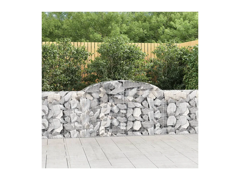 Paniers à gabions arqués 3 pcs 300x30x80/100 cm fer galvanisé WVGQ9309