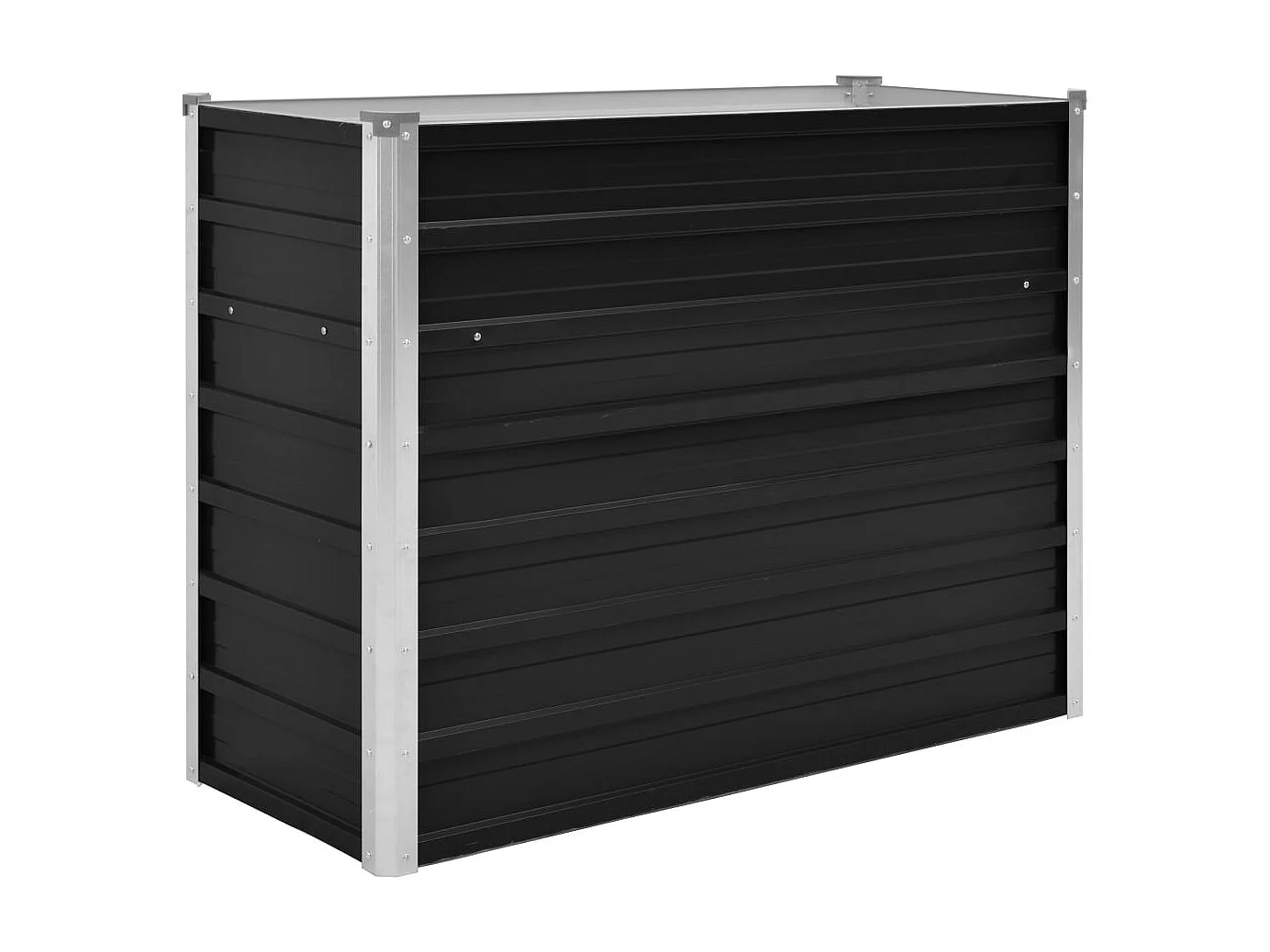 Jardinera de acero galvanizado gris antracita 100x40x77 cm ES69695