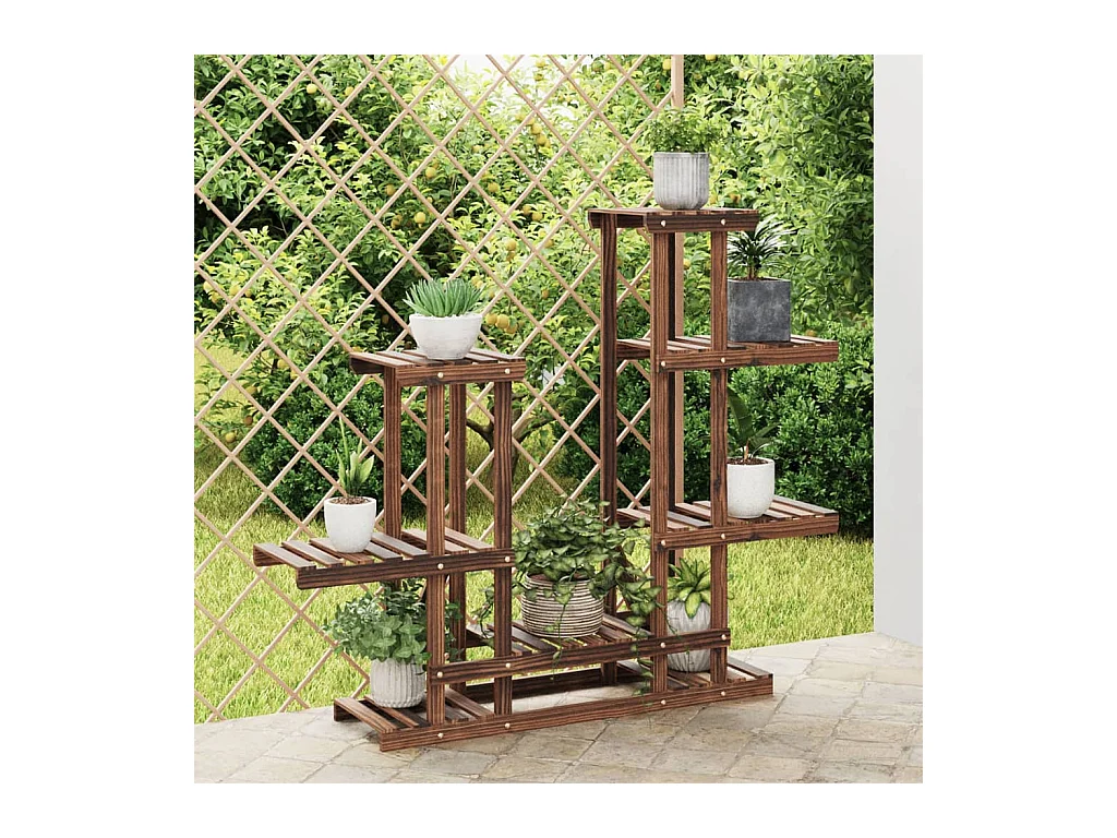 Jardinière Support à fleurs 95x25x96 cm bois massif de sapin BE8756
