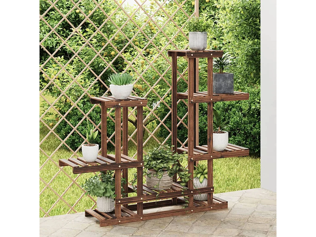 Soporte para flores madera maciza abeto 95x25x96 cm ES74934