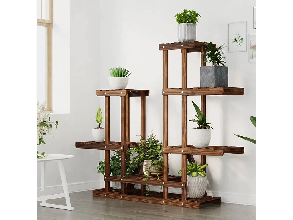 Soporte para flores madera maciza abeto 95x25x96 cm ES74934