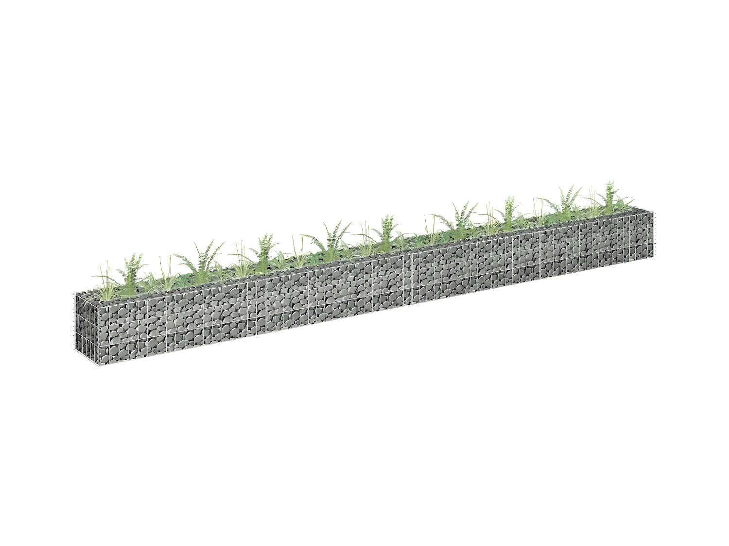 Lit surélevé à gabion Acier galvanisé 360x30x30 cm WVGQ2961