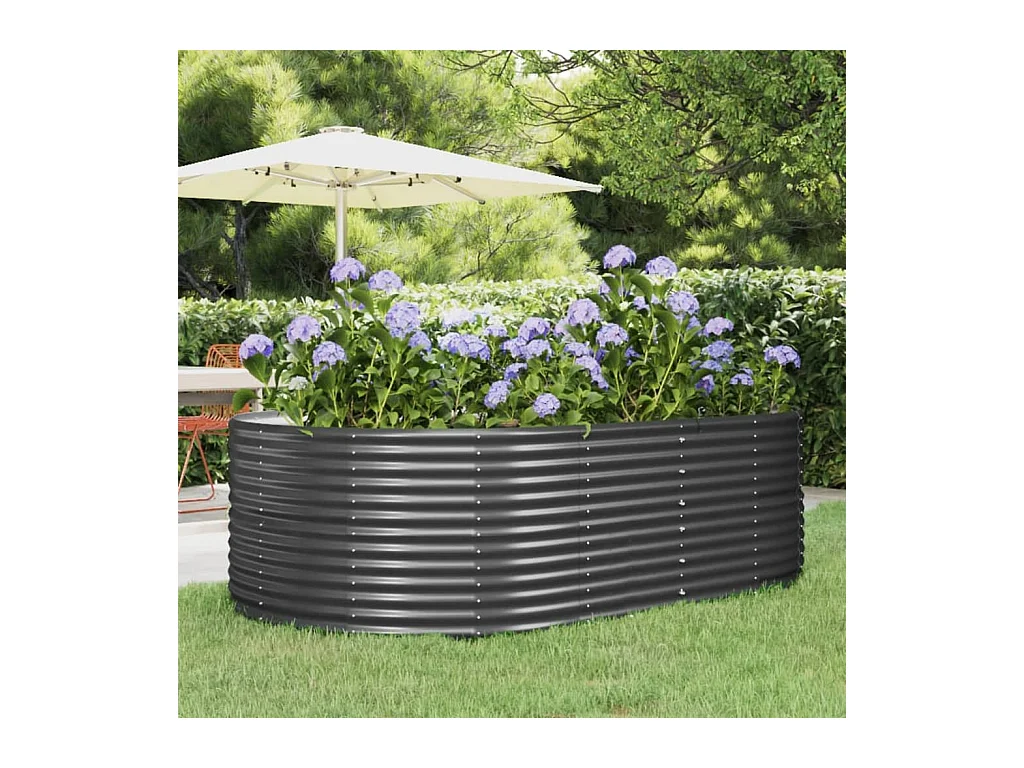 Jardinière Lit surélevé de jardin Anthracite Acier enduit de poudre WVGQ3881