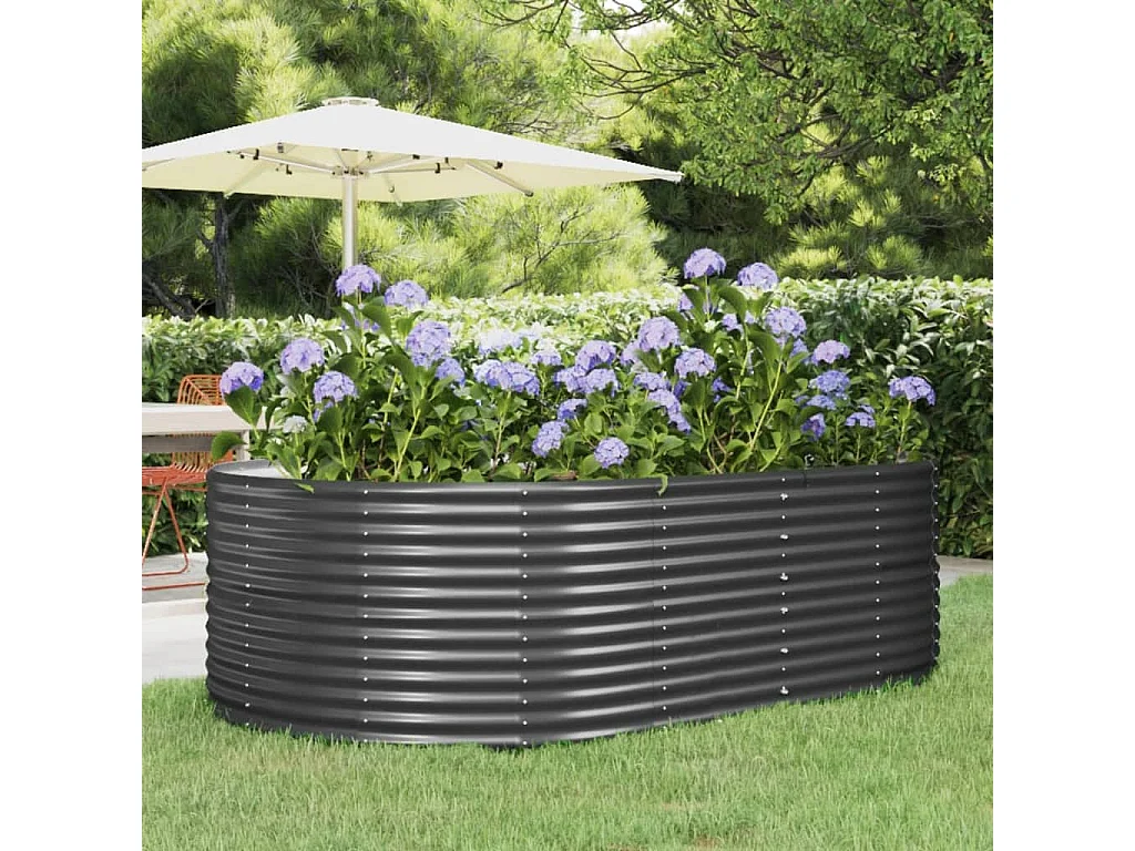 Jardinière Lit surélevé de jardin Anthracite Acier enduit de poudre WVGQ3881