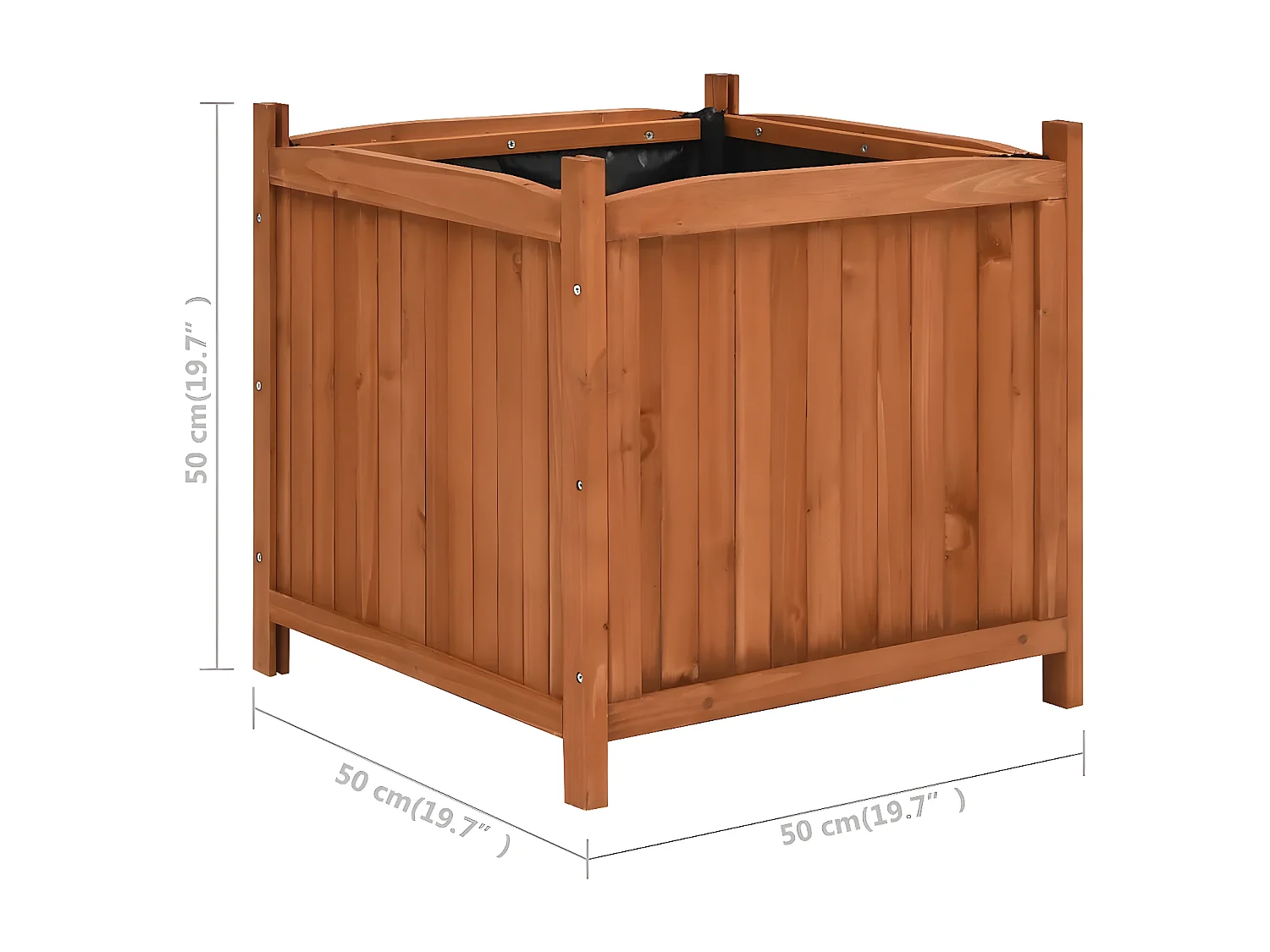 Plantenbakken verhoogd 2 st 50x50x50 cm vurenhout