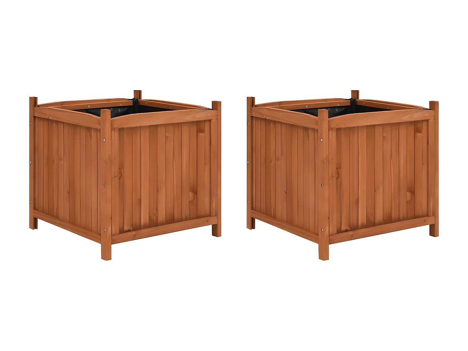 Jardinières surélevées 2 pcs 50x50x50 cm Bois de sapin BE3405