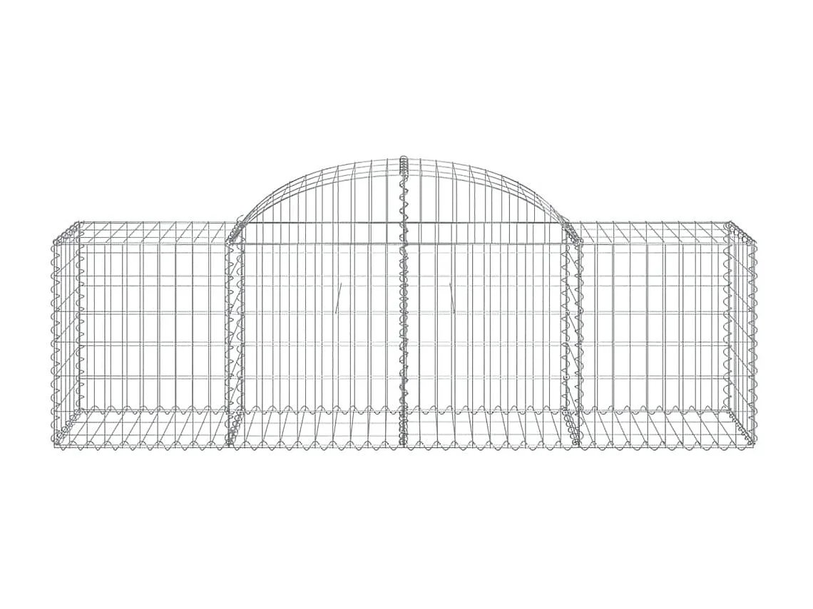Cestas de gaviones 4 uds forma de arco hierro 200x50x60/80 cm ES33014
