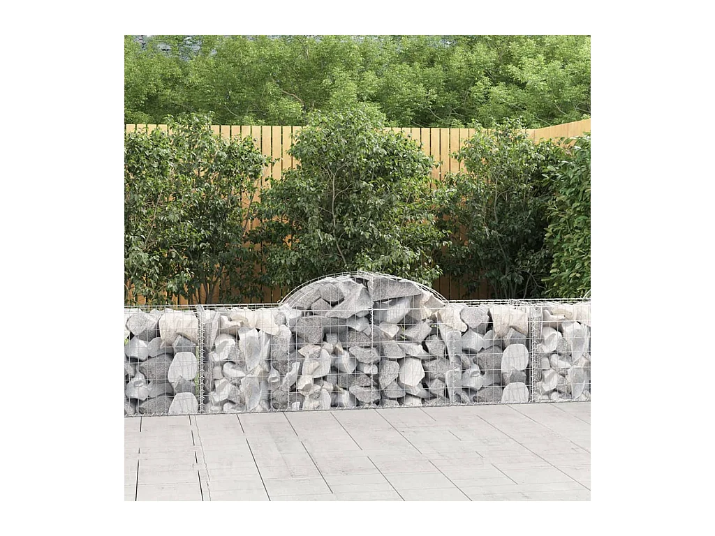 Paniers à gabions arqués 4 pcs 200x50x60/80 cm Fer galvanisé WVGQ5999