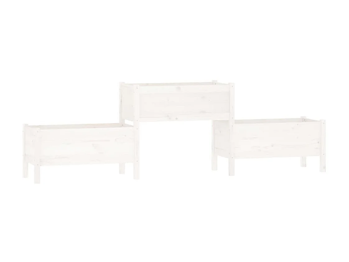 Plantenbak 245,5x44x75 cm massief grenenhout wit NL911878