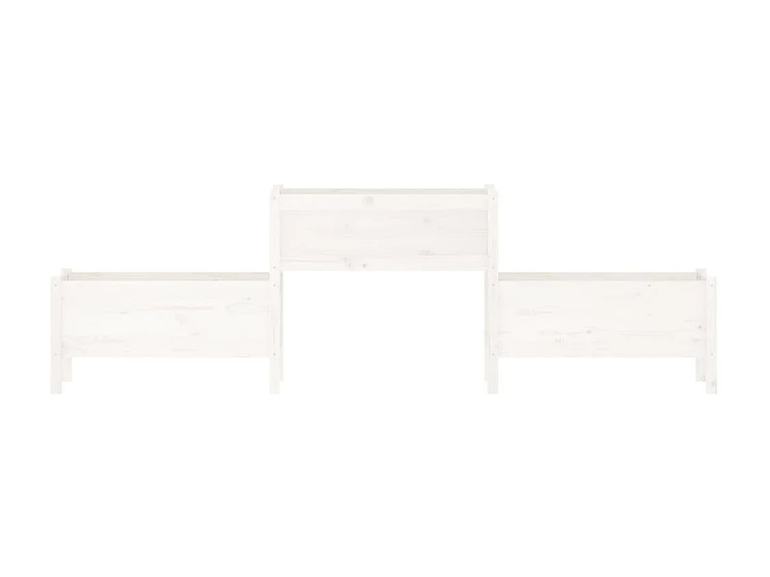 Jardinière Blanc 245,5x44x75 cm Bois massif de pin BE7891