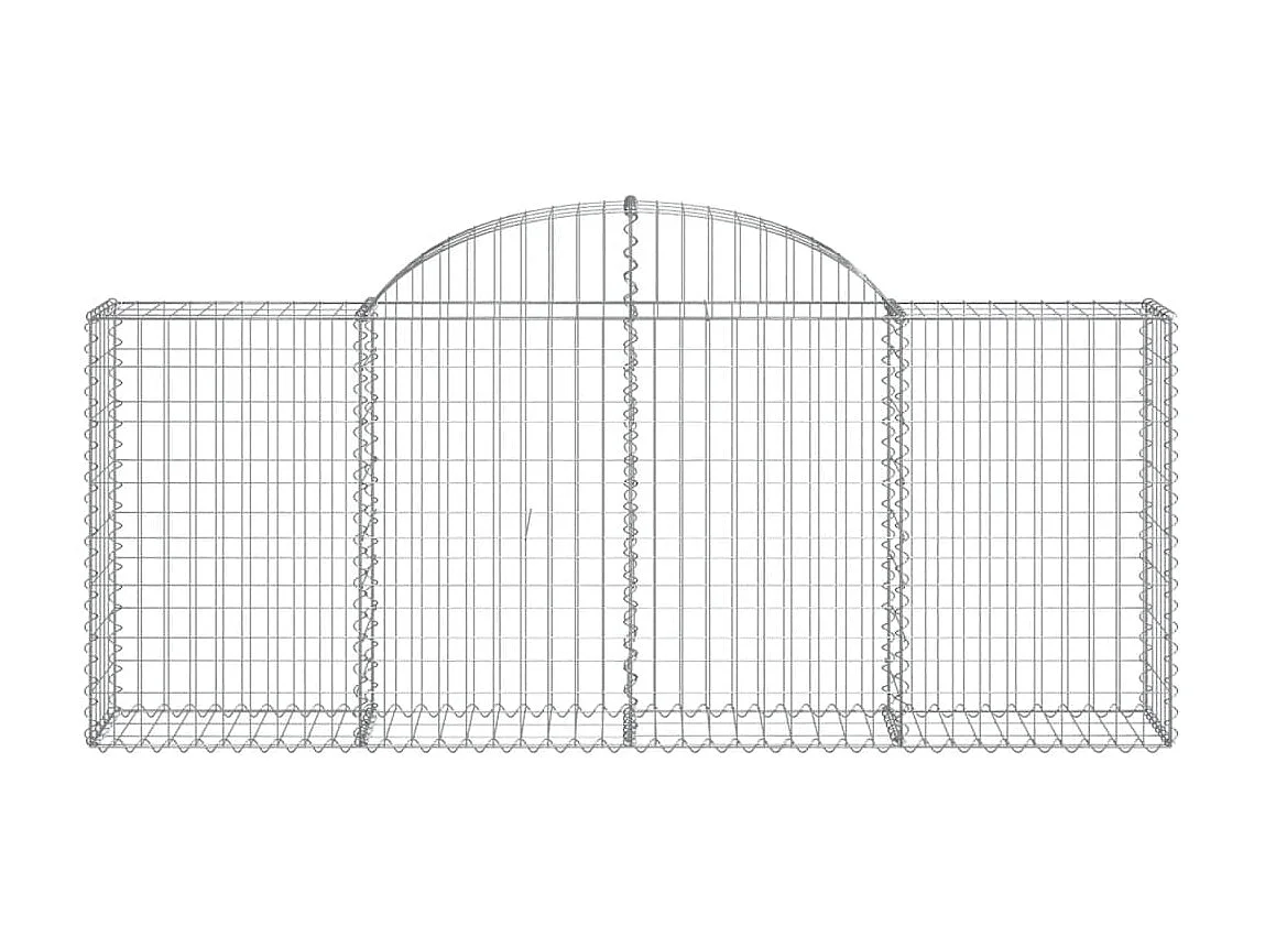 Paniers à gabions arqués 2 pcs 200x30x80/100 cm Fer galvanisé WVGQ8721