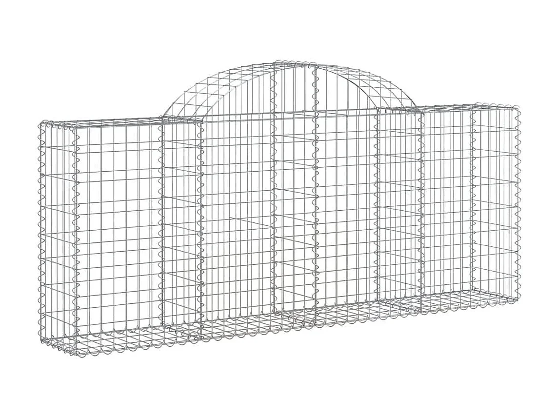Paniers à gabions arqués 2 pcs 200x30x80/100 cm Fer galvanisé WVGQ8721