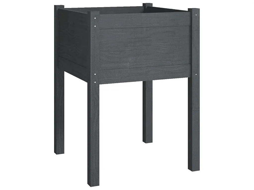 Jardinière Gris 50x50x70 cm Bois de pin massif BE8675