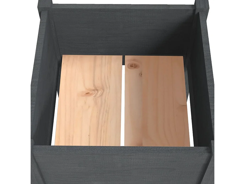 Jardinière Gris 50x50x70 cm Bois de pin massif BE8675