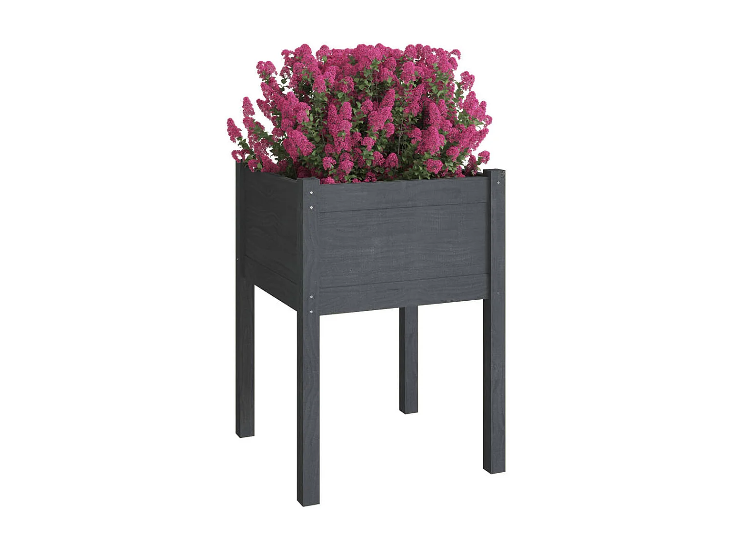 Vaso de jardim 50x50x70 cm madeira de pinho maciça cinzento PT880364